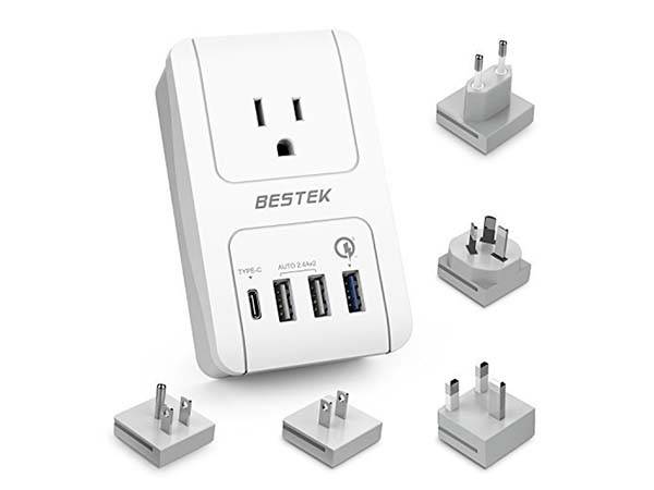 Bestek Travel Adapter with USB Charger