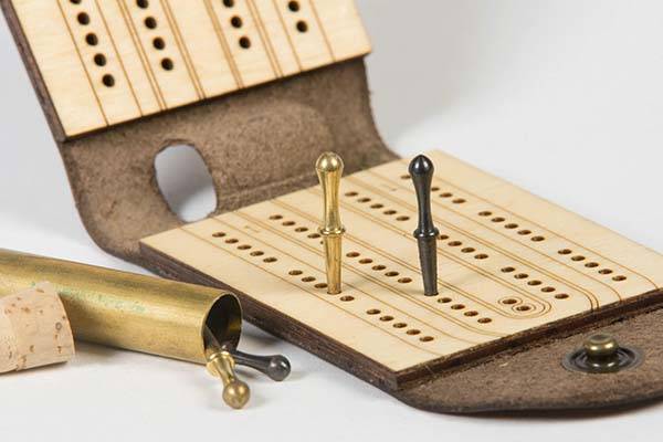 Handmade Customizable Travel Cribbage Board with Pegs