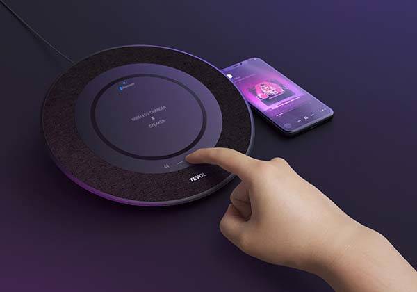 TEVOL Bluetooth Home Speaker with Wireless Charging Pad