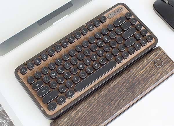 Azio RCK Retro Compact Bluetooth Mechanical Keyboard and RCM Leather Wireless Mouse