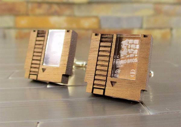 Handmade NES Game Cartridge Wooden Cufflinks