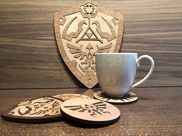 Handmade Wooden Legend of Zelda Drink Coaster Set
