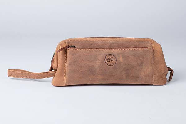 Handmade Leather Travel Wash Bag