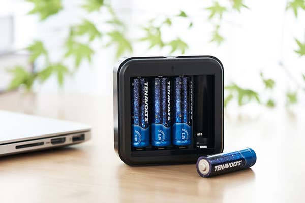 Tenavolts Rechargeable Lithium AA Battery with MicroUSB Charging Case