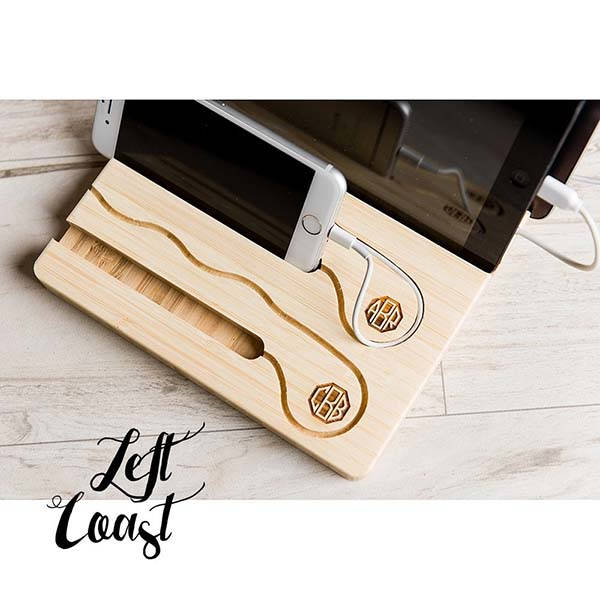 The Handmade Personalized Wooden Charging Dock with Cable Organizer