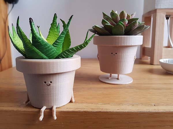 The Cute 3D Printed Plant Pot Character with Two Optional Postures