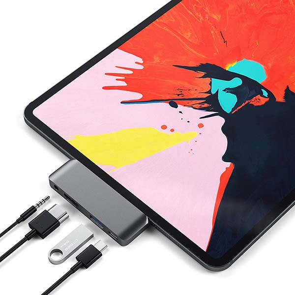 Satechi Aluminum USB-C Hub Compatible with iPad Pro, Surface Go and More