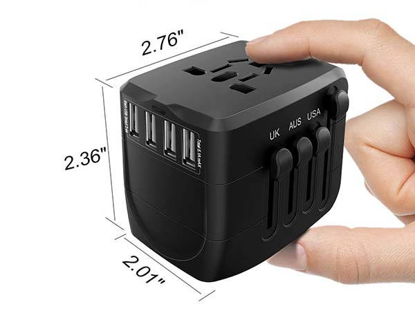 The Jarvania Universal Travel Adapter with 4 USB Ports and 4 Outlets