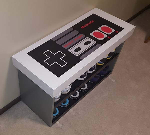 Handmade NES Controller Shoe Bench