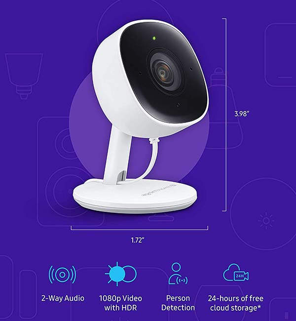 Samsung SmartThings Cam Indoor Security Camera With HDR Night Vision 