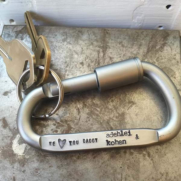 Handmade Personalized Aluminum Carabiner Keychain