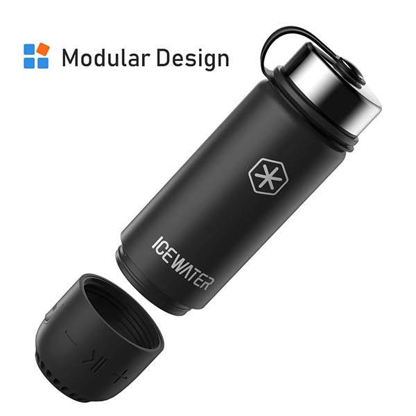 Icewater 3-In-1 Smart Stainless Steel Water Bottle with Bluetooth Speaker
