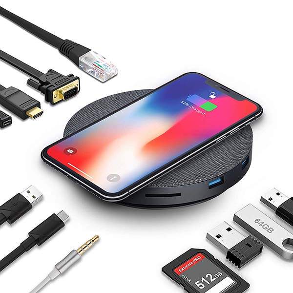 IIQ All-In-One USB-C Hub with Wireless Charging Pad