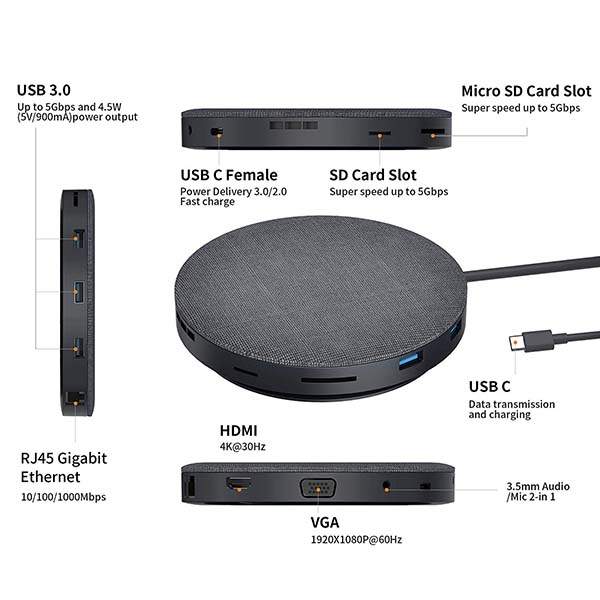 IIQ All-In-One USB-C Hub with Wireless Charging Pad