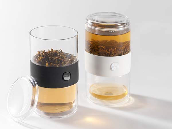 ZENS Travel Teapot with Tea Maker and Double-Walled Teacup