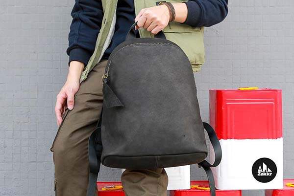 Zakkr Handmade Full Grain Leather Backpack
