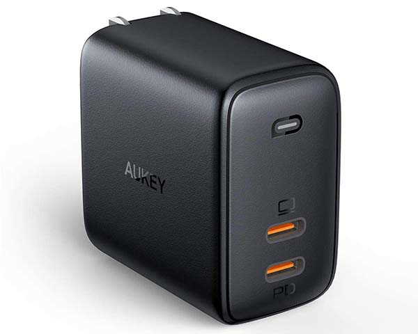 Aukey Omnia 65W Dual USB-C Wall Charger with GaN Technology