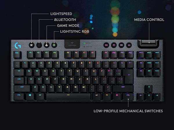 Logitech G915 TKL Wireless Mechanical Gaming Keyboard with Lightsync RGB