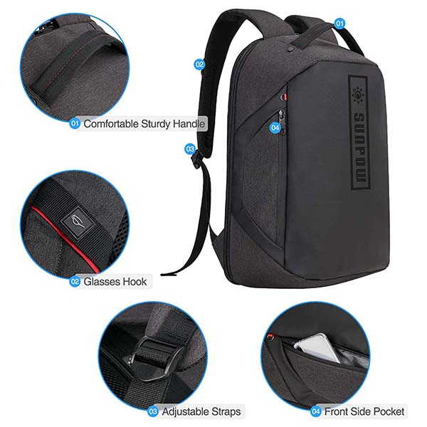 Sunpow Travel Laptop Backpack with Anti-Theft Back Pocket