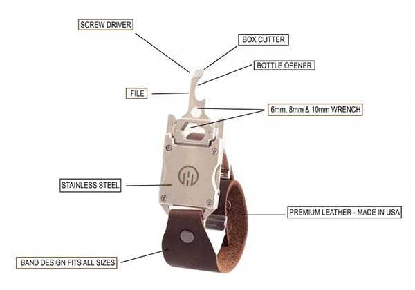 Wearable Utility Multi-Tool Bracelet by Higher Objects