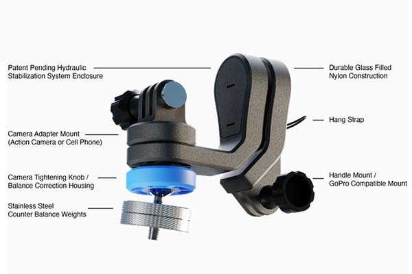 GravGrip Hydraulic Camera Stabilizer with Battery Free Design