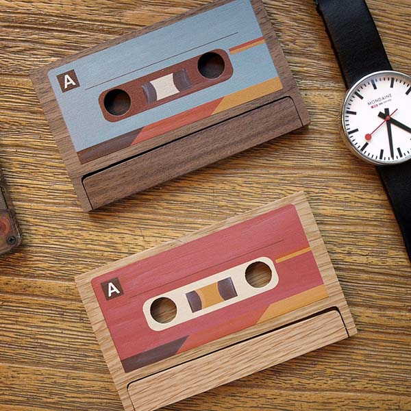 Handmade Cassette Business Card Case with Optional Personalization