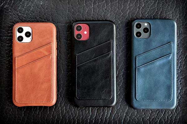 Handmade Personalized Leather iPhone 11 Case with Card Holder