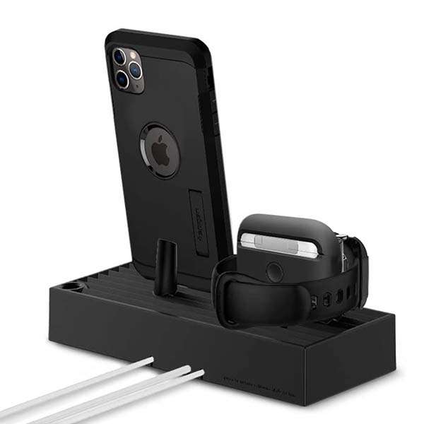 Spigen S318 3-In-1 Charging Station for iPhone, Apple Watch and AirPods