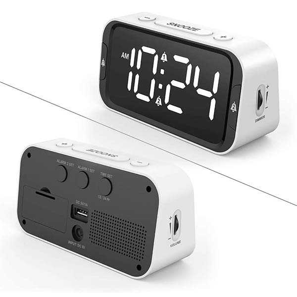 The Bedside Digital Alarm Clock with 100dB Loud Alarm and USB Port
