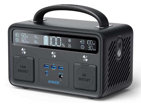 Anker Powerhouse II 400 Portable Power Station with 300W AC Outlet and LED Lights