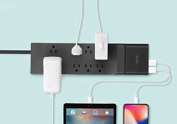 iHome AC Pro+ Surge Protector with Detachable USB Wall Charger