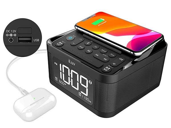 iLuv Time Shaker 6Q Wow Bluetooth Speaker with Alarm Clock, Vibration Shaker, Wireless Charger and More