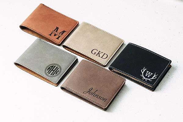 Handmade Leather Bifold Wallet with Optional Personalization