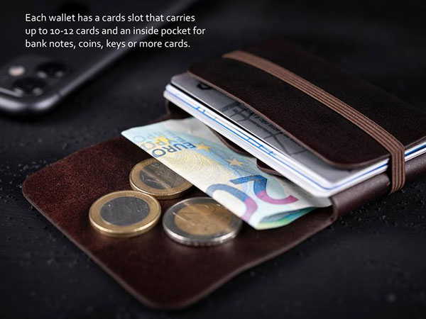 Handmade Personalized Minimal Leather Wallet with RFID Card