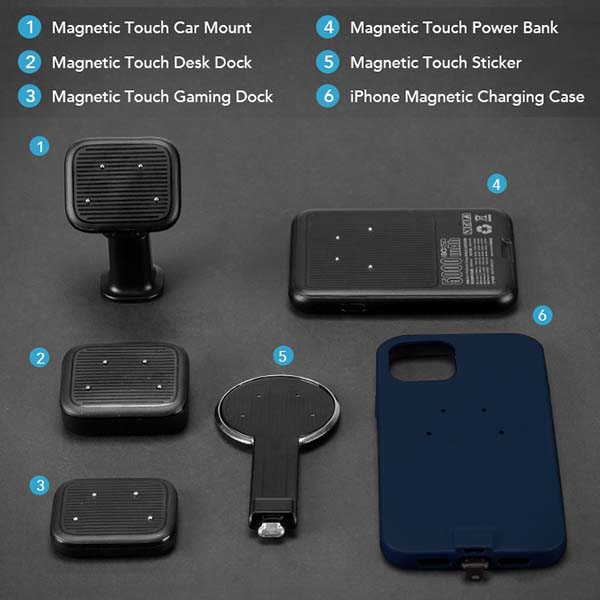 Magfaster Magnetic Wireless Charging Kit with Lightning and USB-C Adapters