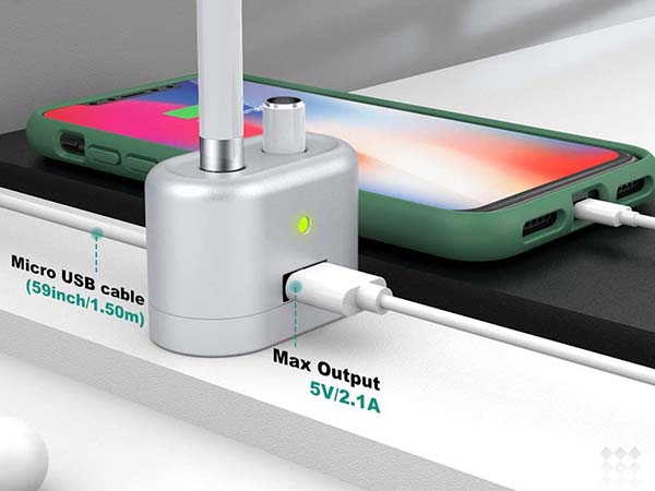 Moko Aluminum Apple Pencil Charging Dock with Extra USB Port