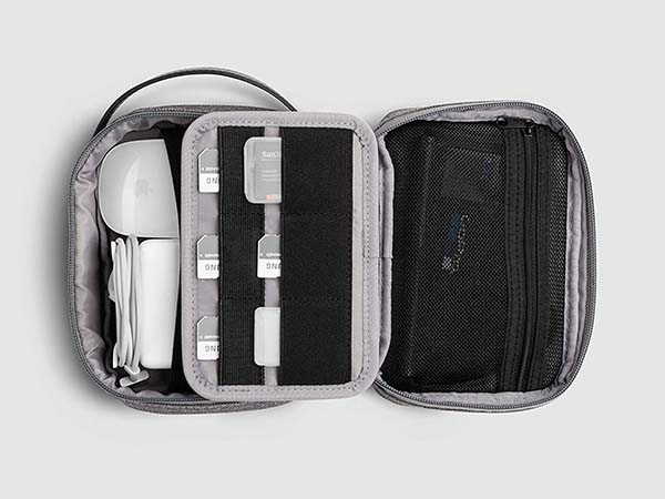 Uppercase Organizer Travel Pouch with Leather Handle