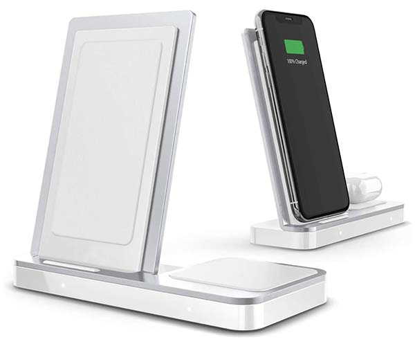 X-Doria Raptic Vertical Duo Wireless Charging Station with USB Port