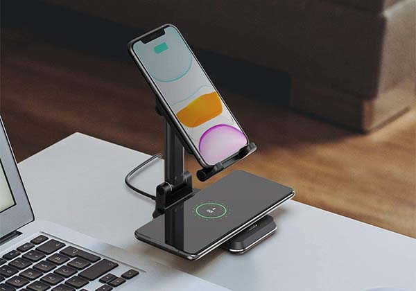 Meiso 2-In-1 Dual Wireless Charging Stand with Foldable Design