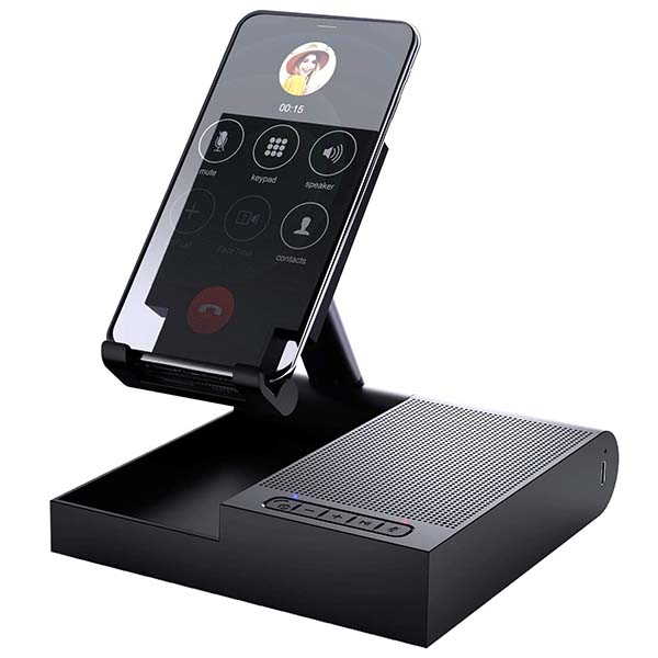DOSS FreeTalk Bluetooth Speakerphone with Phone Stand and Wireless Charger