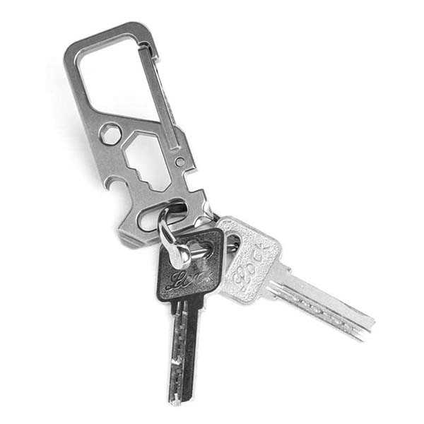 TISUR Titanium Carabiner Keychain with Bottle Opener, Wrenches and More Tools