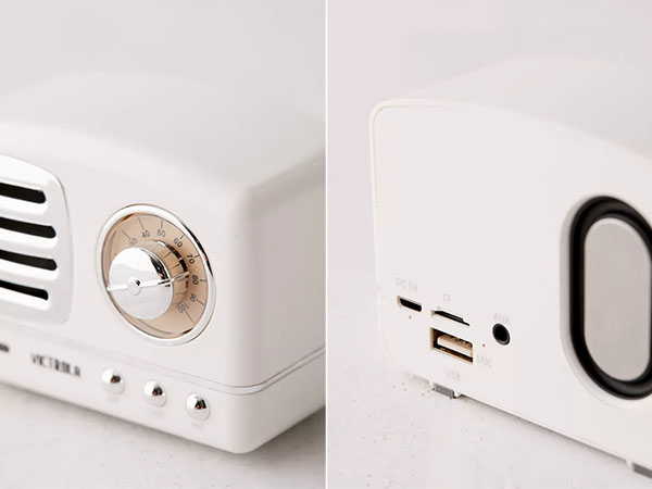 Victrola Lily Mini Bluetooth Speaker and FM Radio Inspired by Retro Radio