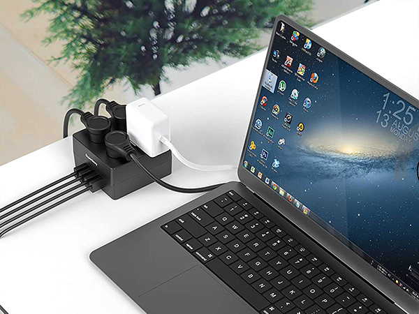 Superdanny Desktop Surge Protector and USB Charging Station