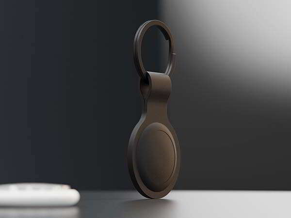 Handmade Apple AirTag Case Built with Slate Stone