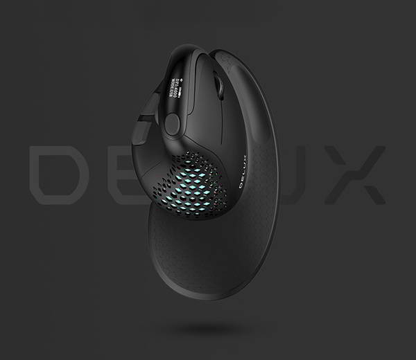 Delux Seeker Ergonomic Wireless Vertical Mouse with OLED Screen and Magnetic Wrist Rest