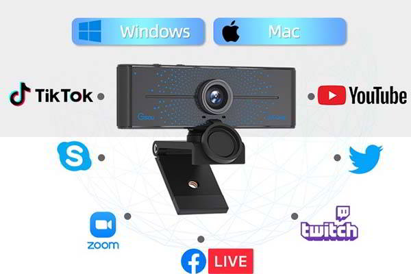 Gsou K20 2K HD Webcam with Built-in Bluetooth