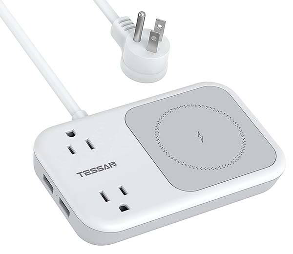TESSAN Desktop Power Strip with Wireless Charger and USB Ports