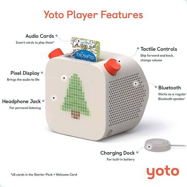 Yoto Kids Music Player with Sleep Trainer, Clock and LED Nightlight