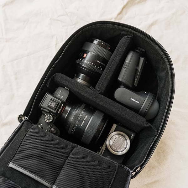 Handmade Mini Tog Leather Camera Bag with Removable Velcro Dividers