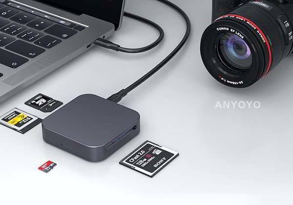 Anyoyo 4-Slot Flash Card Reader Works with Multiple Devices